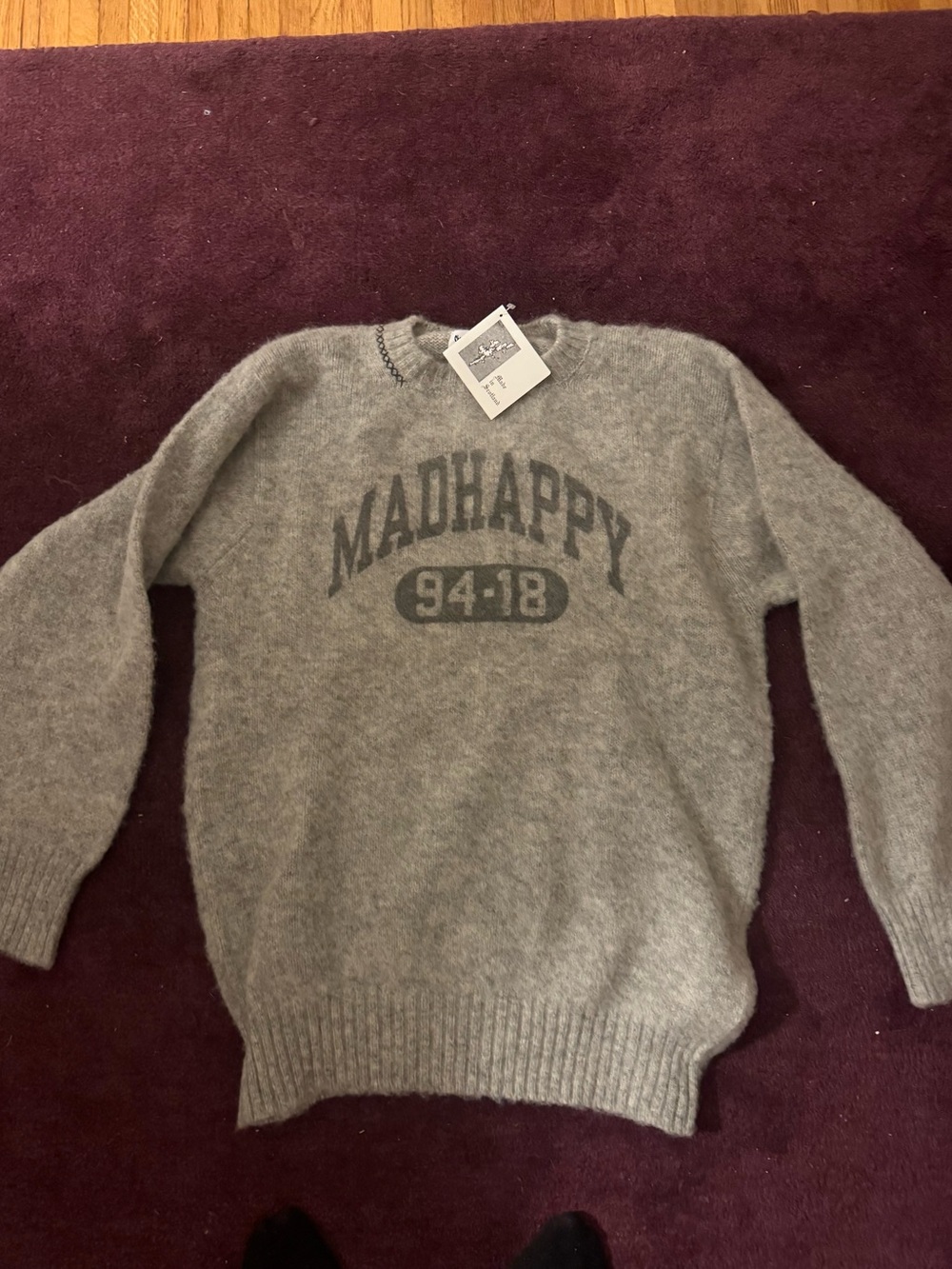 Madhappy Heather Gray Logo Crewneck Sweater